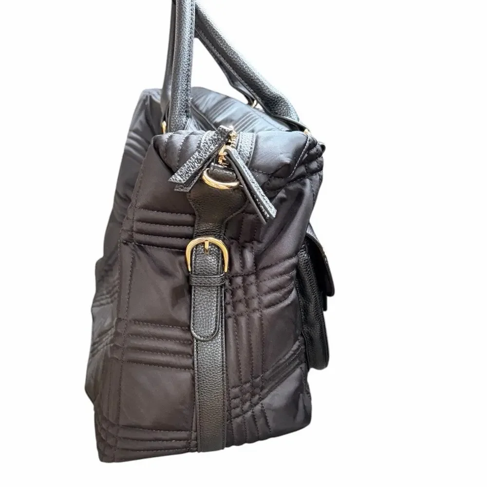 Tommy Bahama Black Quilted Weekender Travel Tote